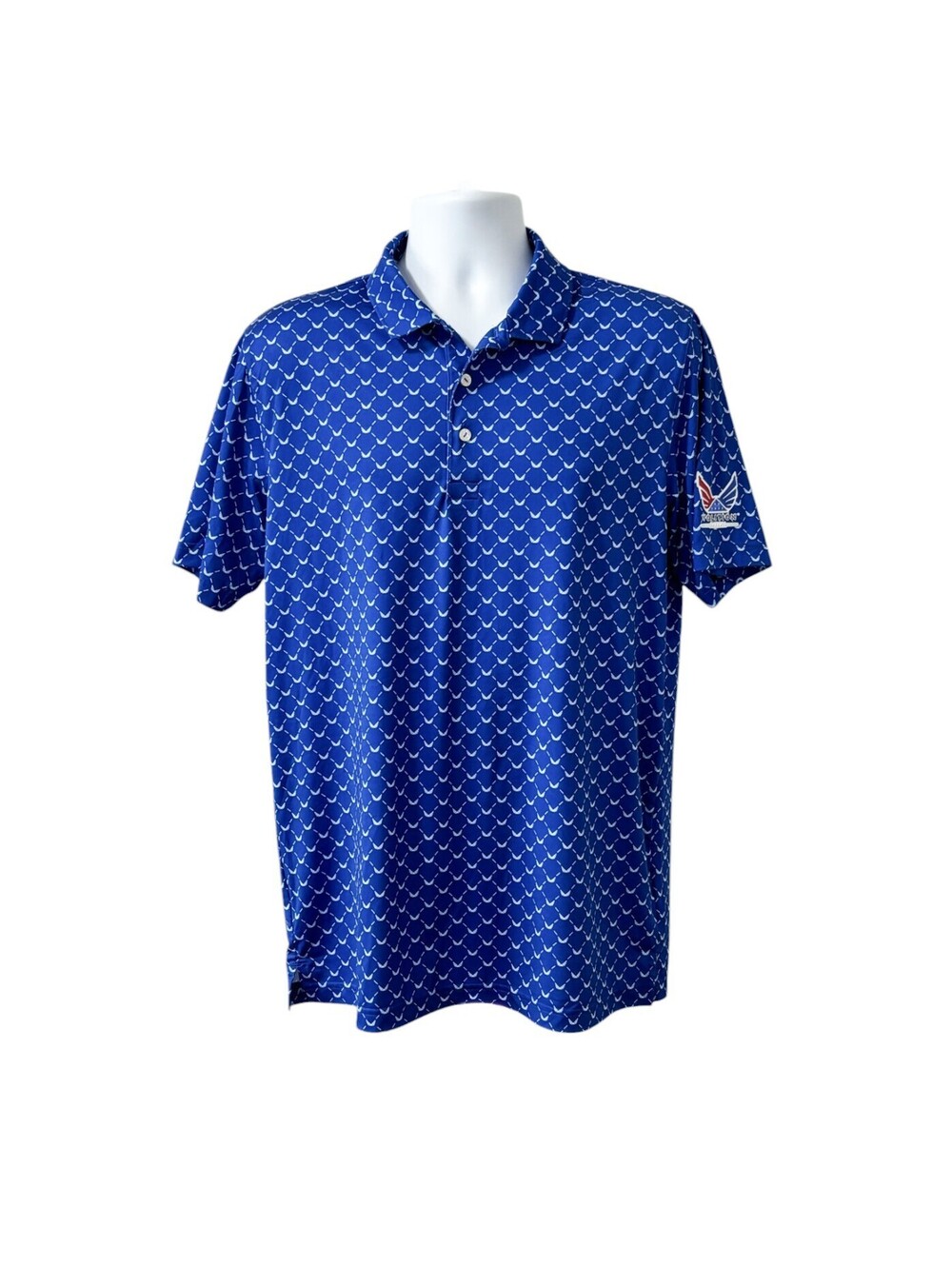 PUMA Volition America Golf Polo Shirt Mens Medium Blue Polyester Blend